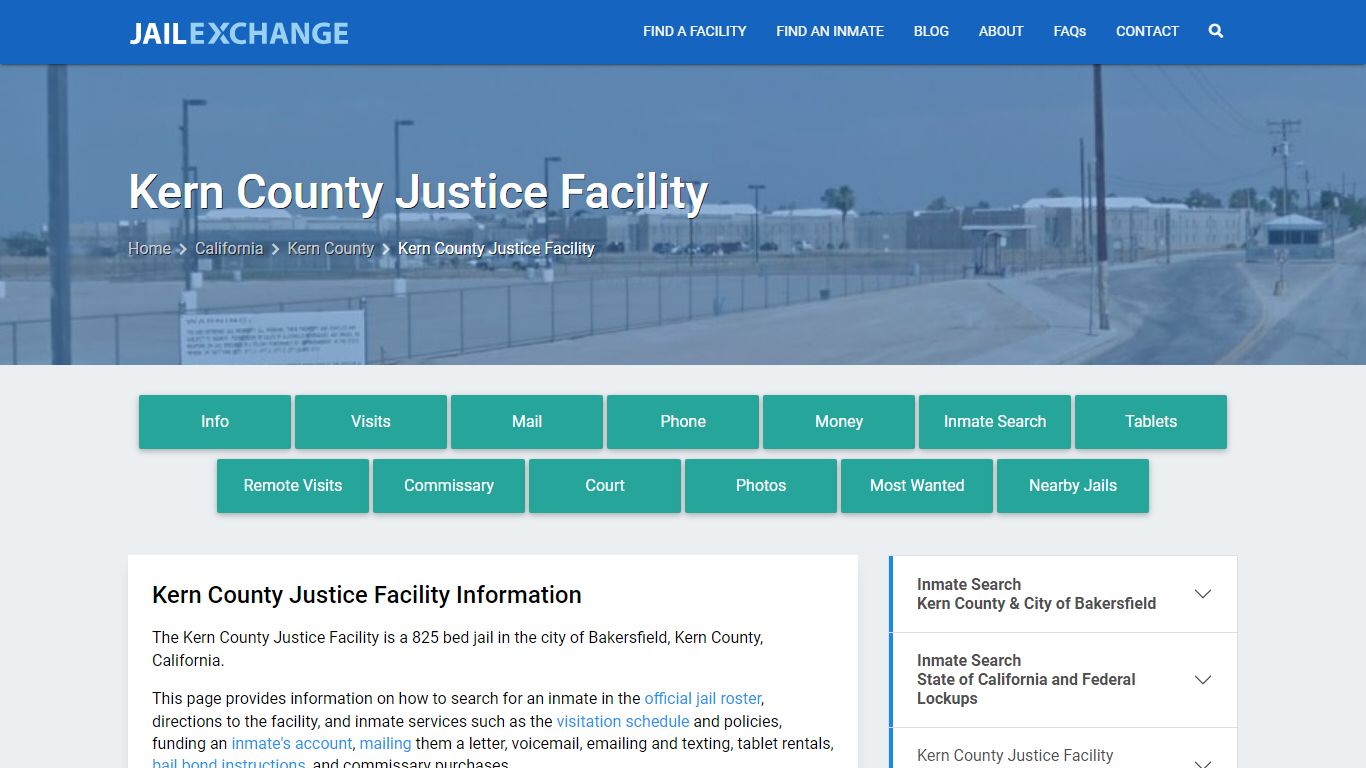 Kern County Justice Facility, CA Inmate Search, Information - Jail Exchange